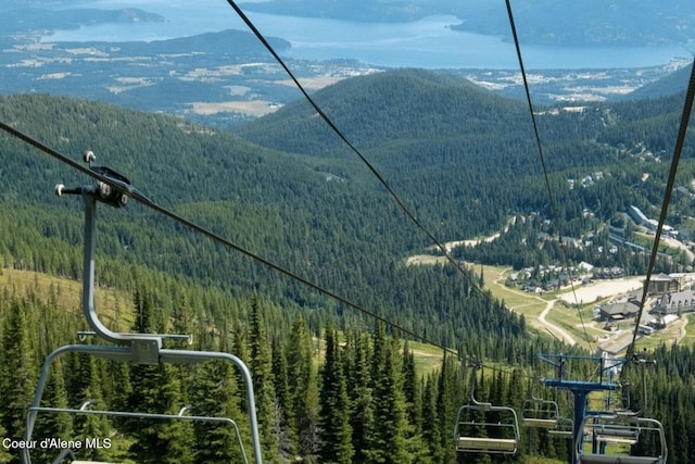 view of mountain feature featuring a view of trees