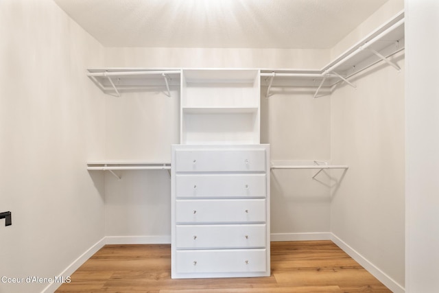 spacious closet with wood finished floors