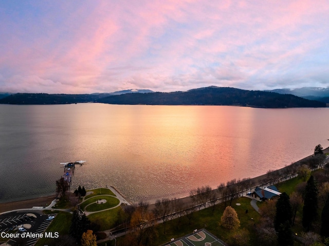 property view of water with a mountain view