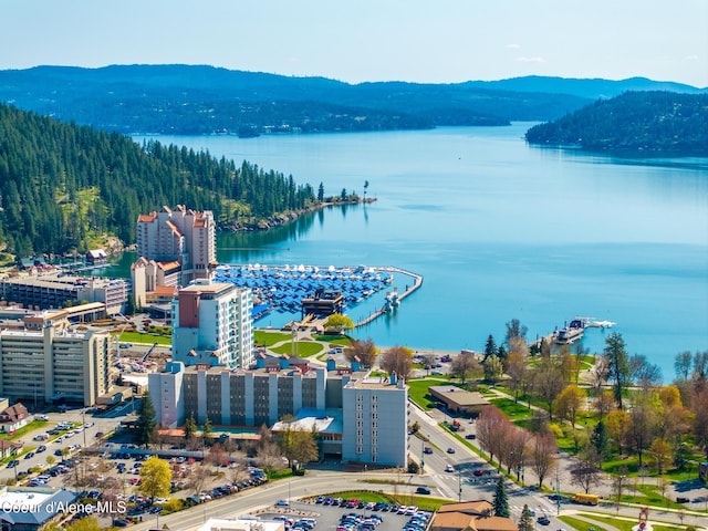 301 N 1st St # 930, Coeur Dalene, ID 83814 - birds eye view of property featuring a water and mountain view