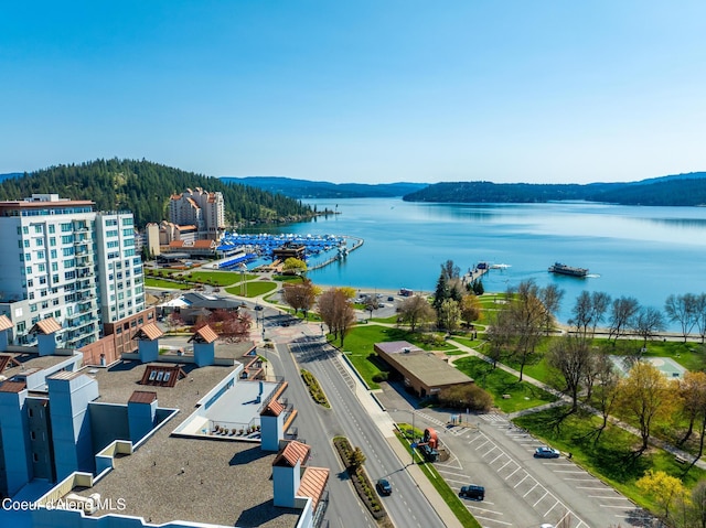 301 N 1st St # 930, Coeur Dalene, ID 83814 - birds eye view of property with a water and mountain view