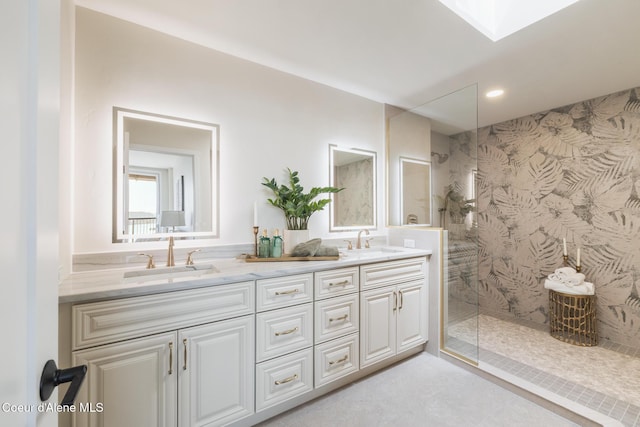 301 N 1st St # 930, Coeur Dalene, ID 83814 - full bath featuring double vanity, a sink, and a walk in shower