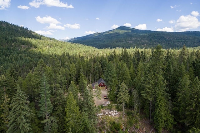 property view of mountains with a forest view