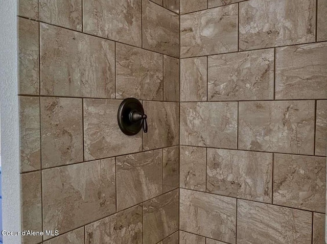 details with a tile shower