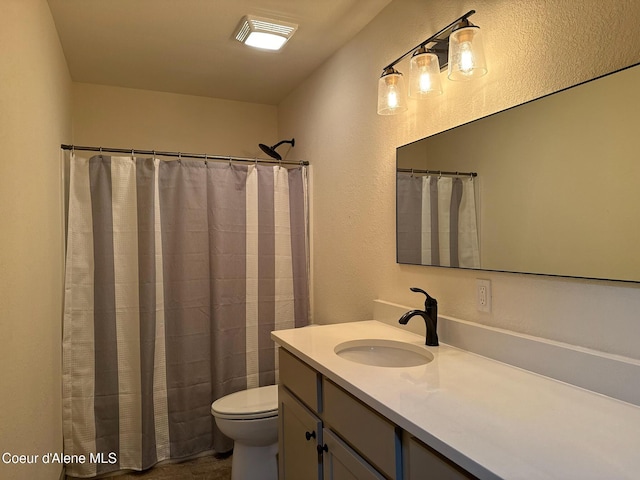 full bathroom with toilet and vanity