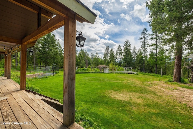 view of yard featuring fence