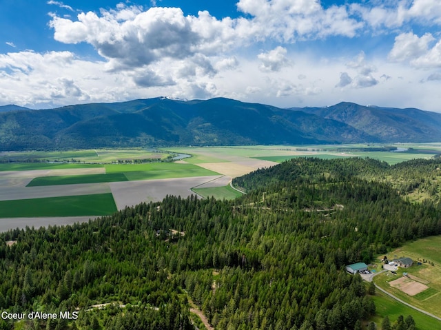 mountain view featuring a rural view