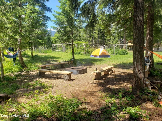 view of yard with fence
