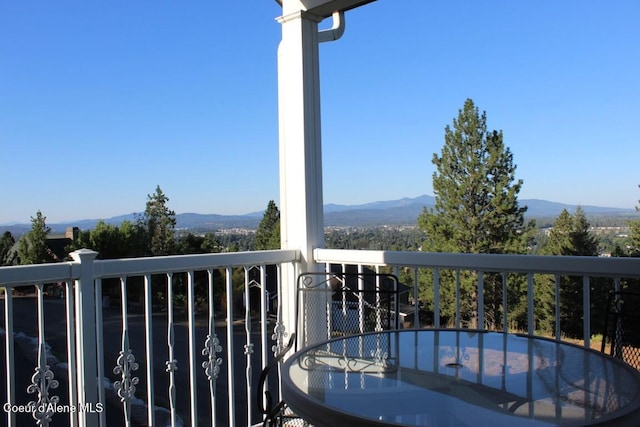 balcony with a mountain view