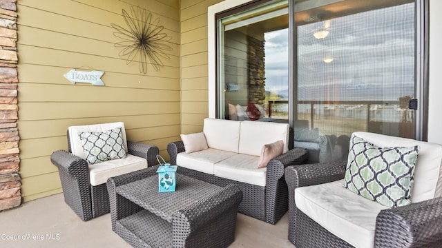 view of patio featuring an outdoor living space