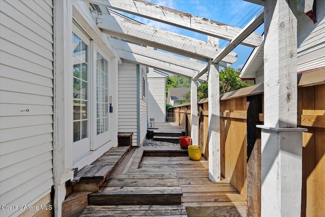 deck with a pergola