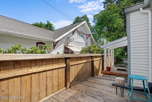 wooden terrace with fence