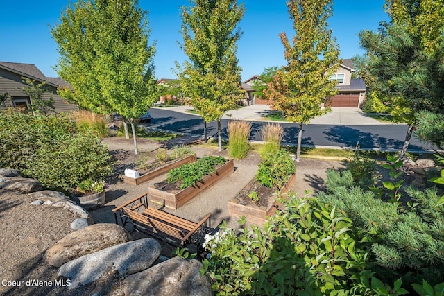 exterior space with a garden