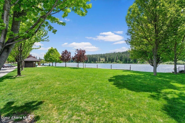 6489 E Kyong, Post Falls, ID 83854 - view of green lawn with a water view and a forest view