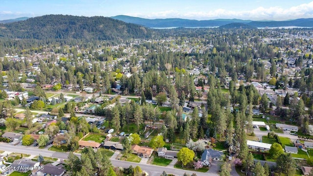 aerial view with a mountain view