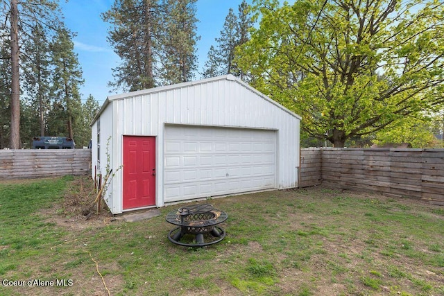 garage featuring fence