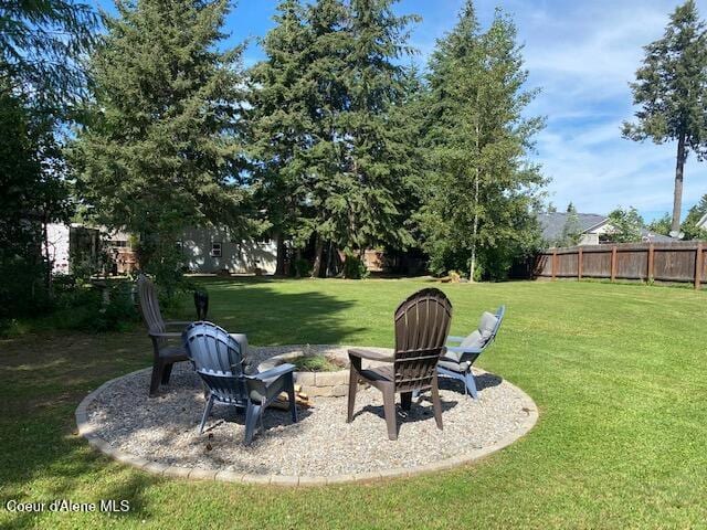 view of yard with a patio area and fence