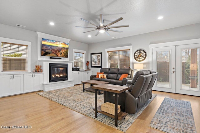 living area with light wood-style floors and plenty of natural light