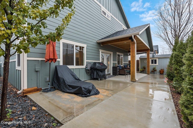 view of patio featuring area for grilling