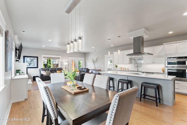 1841 W Felton Dr, Coeur Dalene, ID 83814 - dining space featuring visible vents, recessed lighting, and light wood-style flooring