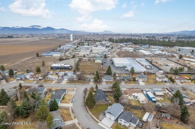 aerial view featuring a mountain view