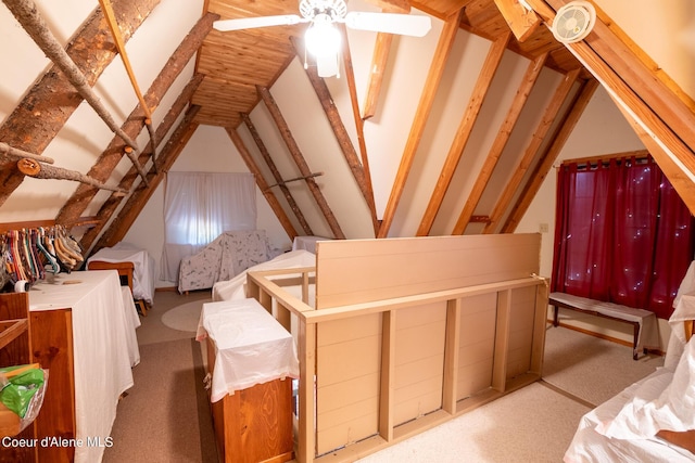 view of unfinished attic