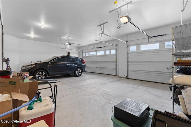 garage featuring a garage door opener