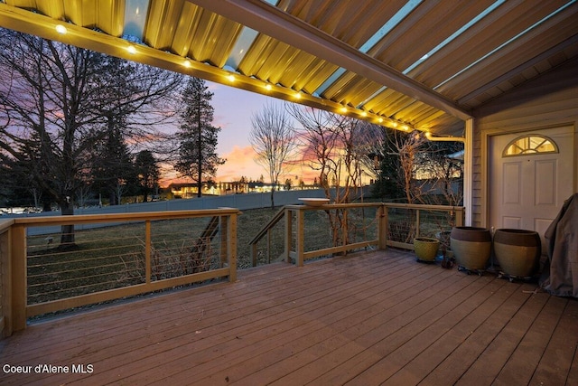 deck featuring fence