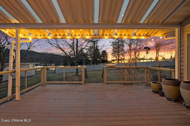 view of deck at dusk