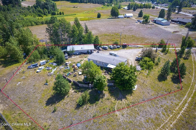 aerial view with a rural view