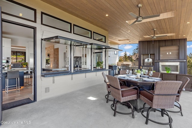 2766 S Helen Dr, Coeur Dalene, ID 83814 - view of patio with ceiling fan, outdoor dining space, and area for grilling