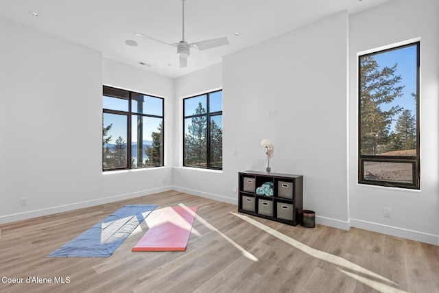 2766 S Helen Dr, Coeur Dalene, ID 83814 - interior space with ceiling fan, wood finished floors, and baseboards