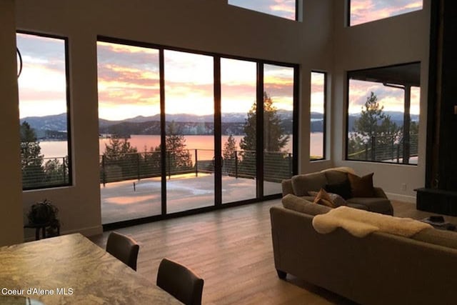 2766 S Helen Dr, Coeur Dalene, ID 83814 - doorway featuring wood finished floors and a water and mountain view
