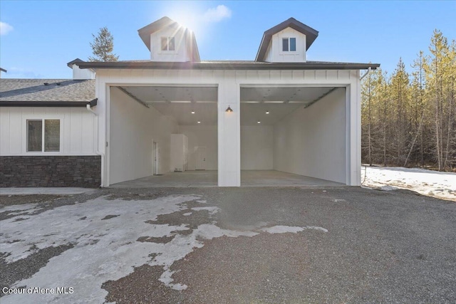 view of garage
