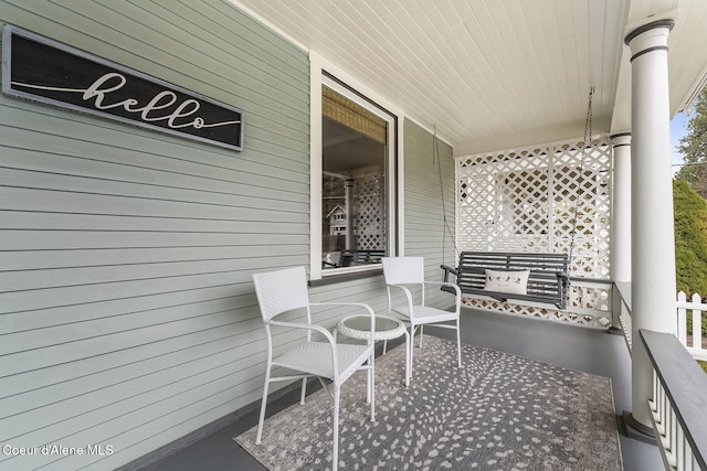 view of patio / terrace featuring covered porch