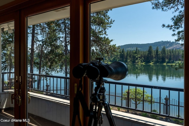 balcony with a water view