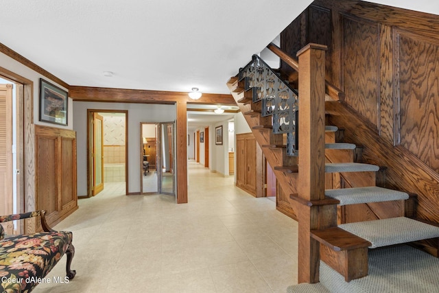 stairway with ornamental molding