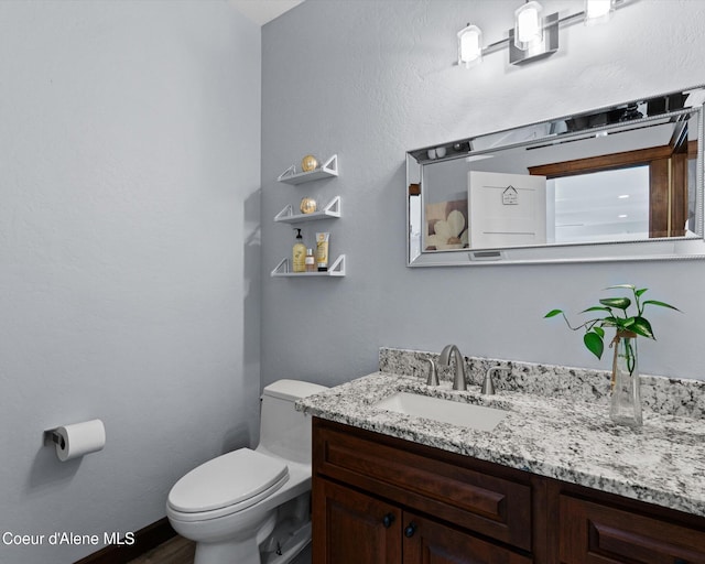 bathroom with toilet and vanity