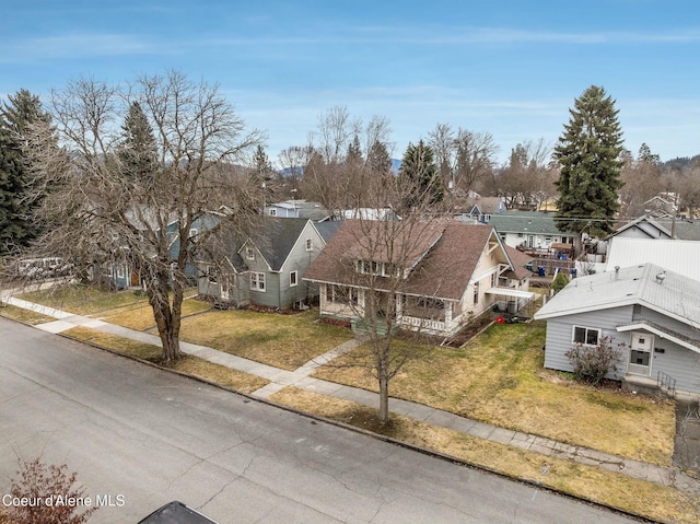 aerial view with a residential view