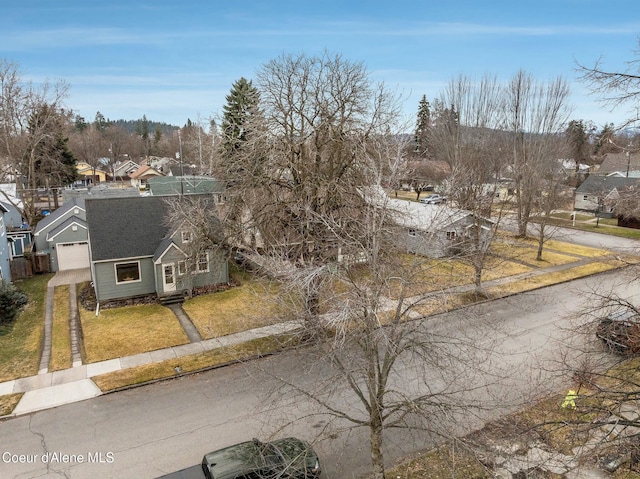 drone / aerial view with a residential view