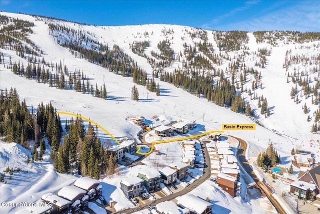 view of snowy aerial view