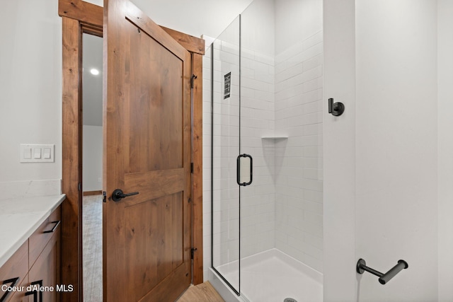 full bathroom with a stall shower