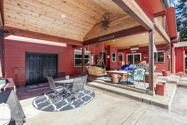 view of patio featuring outdoor dining area