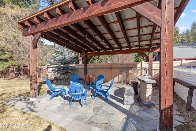 view of patio featuring a fenced backyard