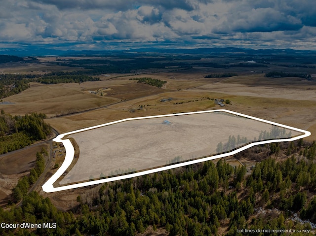 drone / aerial view with a mountain view