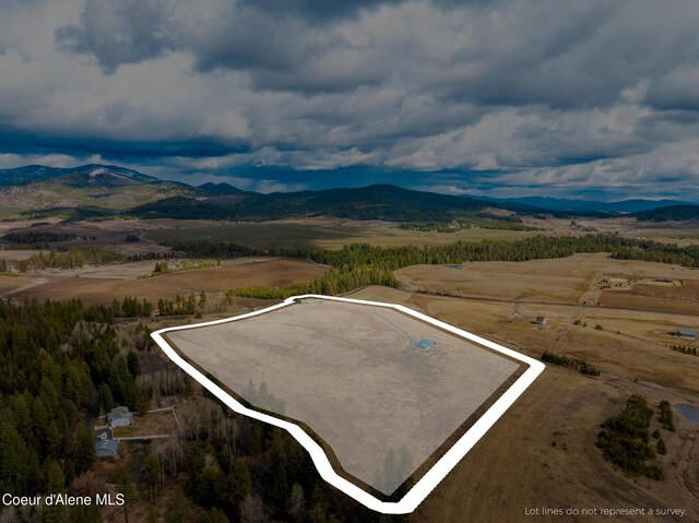 drone / aerial view with a mountain view