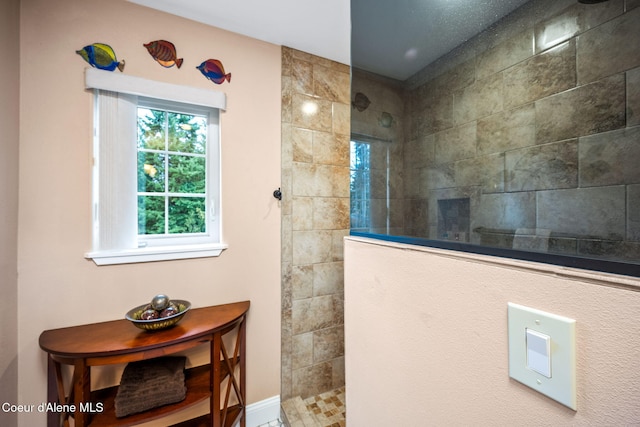 full bathroom featuring a walk in shower