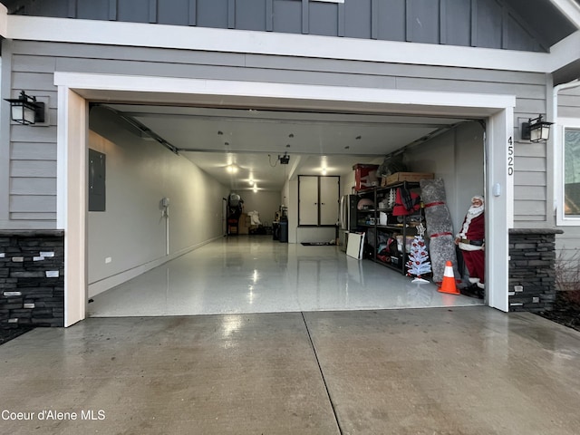 garage with electric panel