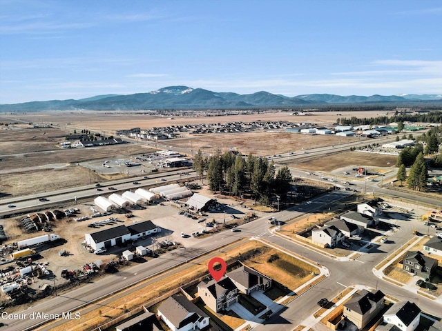 aerial view featuring a mountain view