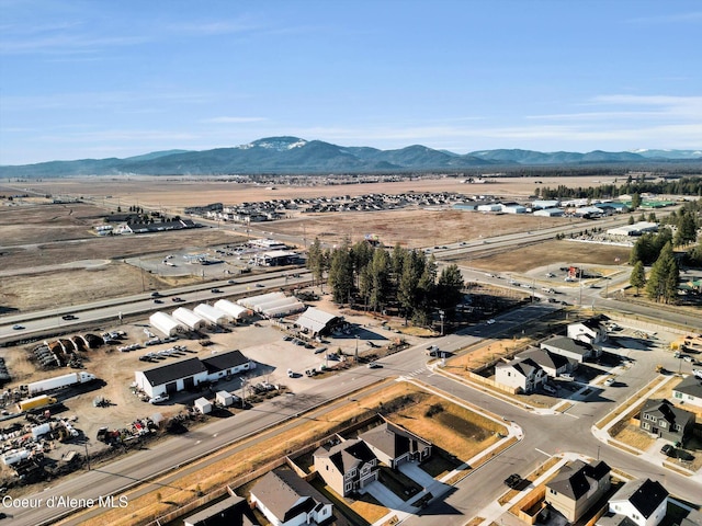 bird's eye view featuring a mountain view